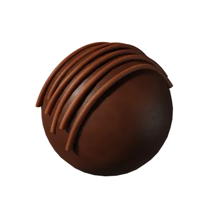 3D rendering of round chocolate balls