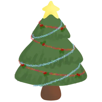 Christmas Tree with holly