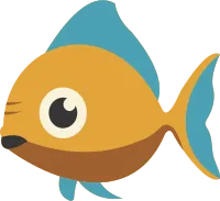 fish cartoon flat design illustration