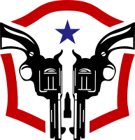 Military badge and weapon emblem