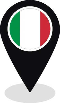 Flag of Italy flag on map pinpoint icon isolated