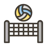 Volleyball Line Filled Icon Design