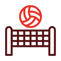 Volleyball Thick Line Two Color