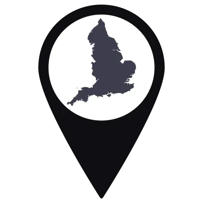 England map pin black