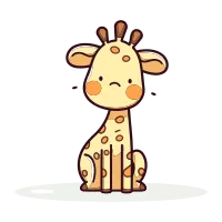 Cute cartoon giraffe. Vector illustration of a cute animal.