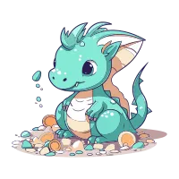 Cute cartoon dragon. Vector illustration isolated on a white background.
