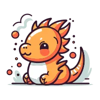 Cute little baby dragon. Vector illustration in flat cartoon style.