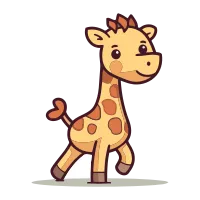 Cute cartoon giraffe. Vector illustration of a giraffe.