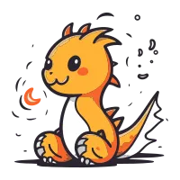 Cute cartoon dragon. Vector illustration isolated on a white background.