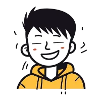 Illustration of a happy boy wearing a yellow hoodie and smiling