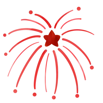 Red star fireworks