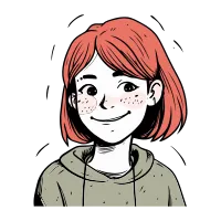 Red haired girl with freckles on her face. Vector illustration.