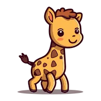 Cute Giraffe Cartoon Mascot Character Vector Illustration.