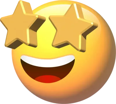 3D 스마일이모티콘_별_옆모습_웃는표정
