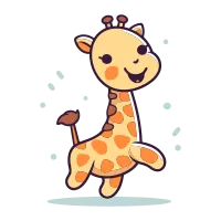 Cute cartoon giraffe. Vector illustration in a flat style.