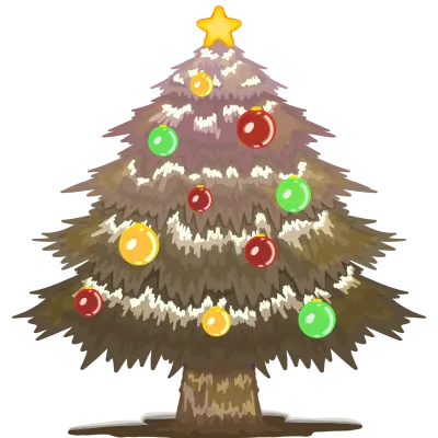 Merry Christmas For designing Christmas trees using cute decorations,colorful balls,along with snow.