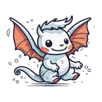 Cute cartoon dragon. Vector illustration isolated on a white background.