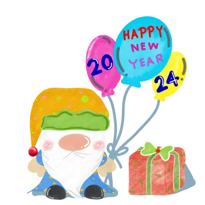 Gnome with balloons