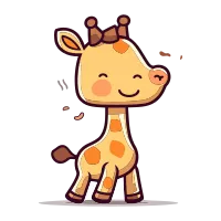 Cute Giraffe Vector Illustration. Cute Cartoon Giraffe