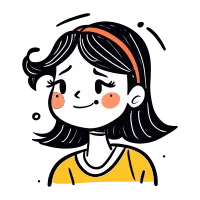 Vector illustration of a cute girl in a yellow T shirt.