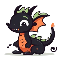 Cartoon dragon. Vector illustration isolated on a white background. Cartoon style.