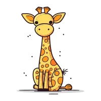 Cute cartoon giraffe. Vector illustration in a flat style.