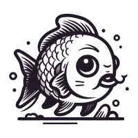 Cute cartoon fish. Vector illustration isolated on a white background.