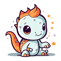 Cute cartoon dinosaur. Vector illustration isolated on a white background.