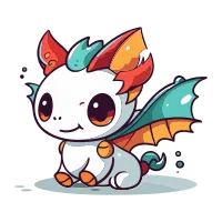 Cute cartoon dragon. Vector illustration isolated on a white background.
