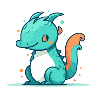 Cute cartoon dragon character. Vector illustration in a flat style.