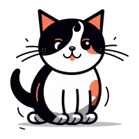 Cute cartoon cat. Vector illustration isolated on a white background.