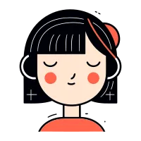 Cute kawaii girl with a smile. Vector illustration.