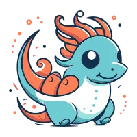 Cute cartoon dragon. Colorful vector illustration in flat style.