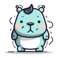 Cute cartoon monster character. Vector illustration of a cute little monster.