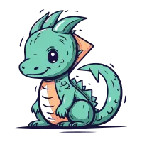 Cartoon dragon. Vector illustration of a cute dragon isolated on white background.
