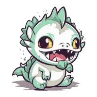 Cute cartoon dragon isolated on a white background. Vector illustration.