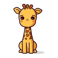 Cute Giraffe Cartoon Mascot Character Vector Illustration.