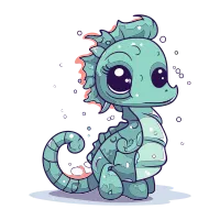 Cute cartoon seahorse. Vector illustration isolated on white background.