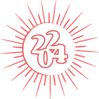 New year 2024 fireworks style typography transparent