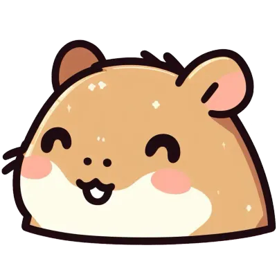 Cute Face Hamster Cartoon Style