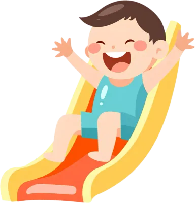 슬라이드 타는 아이