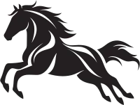 Wild Stallions Monochrome Vector Tribute to Equine Freedom Grace in Motion Black Vector Showcasing 