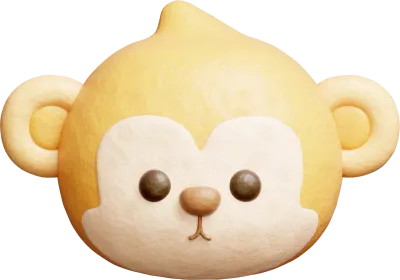 3D cute monkey