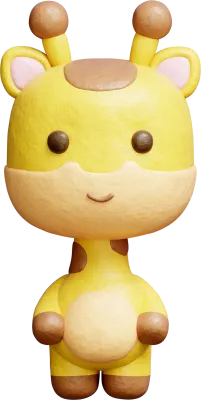 3D cute giraffe, Cartoon animal character