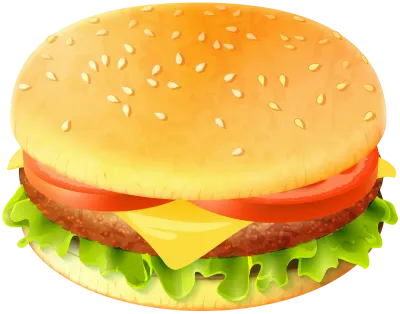 Burger PNG With Round Bun
