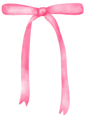 Pink Coquette ribbon bow watercolor