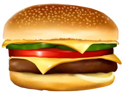 Burger With Cheese And Veggies PNG
