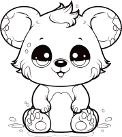 Panda cute animal coloring page
