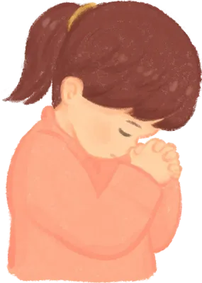 기도하는 여자아이
