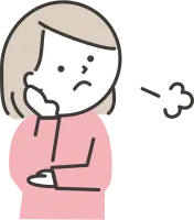 Young woman sighing with her hand on her cheek.
